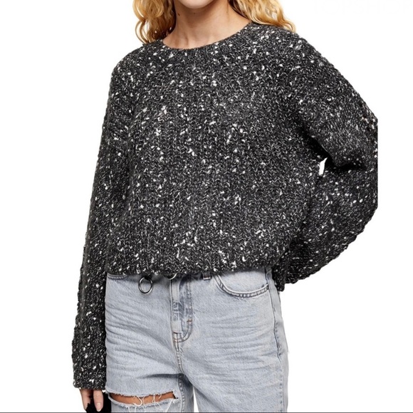 Topshop Sweaters - NEW TOPSHOP GREY CROPPED SWEATER